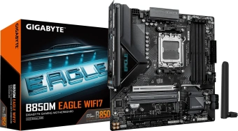 Материнская плата Gigabyte B850M EAGLE WF7 Socket AM5 AMD B850 4xDDR5 mATX AC`97 8ch(7.1) 2.5Gg RAID+HDMI+DP - купить недорого с доставкой в интернет-магазине