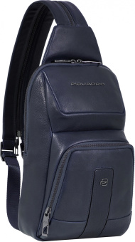 Рюкзак слинг Piquadro Carl CA5751S129/BLU темно-синий кожа - купить недорого с доставкой в интернет-магазине