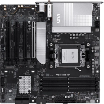 Материнская плата MSI PRO B850M-P WIFI SocketAM5 AMD B850 4xDDR5 mATX AC`97 8ch(7.1) 5Gigabit RAID+HDMI+DP - купить недорого с доставкой в интернет-магазине