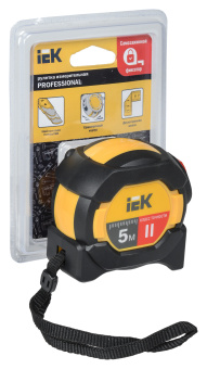 Рулетка строительная IEK Professional TIR10-3-005 дл.полотна 5м изм.шкала в см зацеп двусторонний желтый/черный - купить недорого с доставкой в интернет-магазине