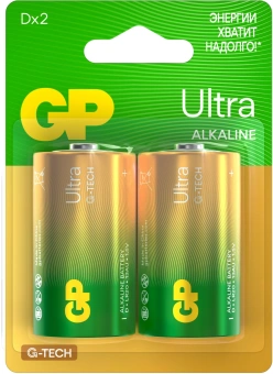 Батарея GP Ultra Alkaline 13AUA21-2CRSBC2 D (2шт) блистер - купить недорого с доставкой в интернет-магазине