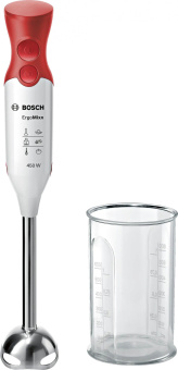 Блендер погружной Bosch MSM64110 450Вт белый/красный - купить недорого с доставкой в интернет-магазине
