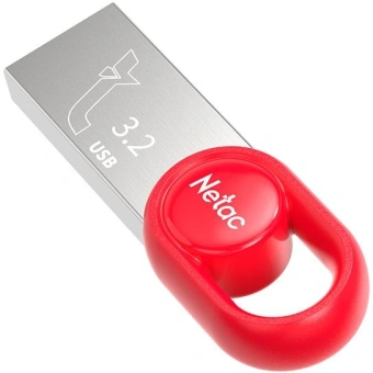 Флеш Диск Netac 64GB UM2 NT03UM2N-064G-32RE USB3.2 серебристый/красный - купить недорого с доставкой в интернет-магазине