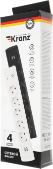 Сетевой фильтр Kranz 13-4700 3м (5 розеток) белый (коробка) - купить недорого с доставкой в интернет-магазине