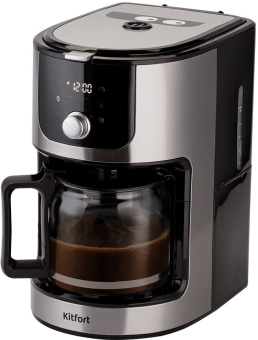 Кофемашина Kitfort КТ-782 1050Вт нержавеющая сталь/черный - купить недорого с доставкой в интернет-магазине