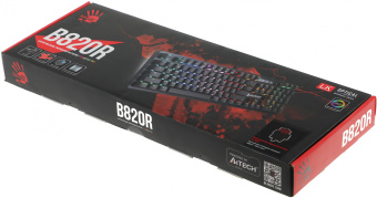 Клавиатура A4Tech Bloody B820R механическая черный USB for gamer LED (B820R BLACK (RED SWITCH)) - купить недорого с доставкой в интернет-магазине