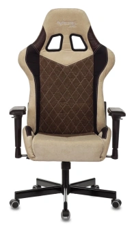 Кресло игровое Zombie VIKING 7 KNIGHT Fabric коричневый/бежевый ткань/эко.кожа с подголов. крестов. металл - купить недорого с доставкой в интернет-магазине