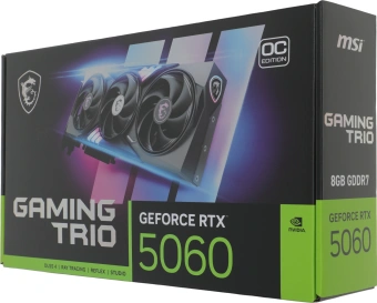 Видеокарта MSI PCI-E 5.0 RTX 5060 8G GAMING TRIO OC NVIDIA GeForce RTX 5060 8Gb 128bit GDDR7 2625/28000 HDMIx1 DPx3 HDCP Ret - купить недорого с доставкой в интернет-магазине