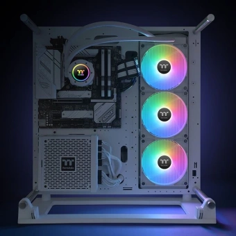 Система водяного охлаждения Thermaltake TH420 V2 Snow ARGB Soc-AM5/AM4/1200/1700/1851 белый 4-pin 34.7dB Al+Cu Ret (CL-W378-PL14SW-A) - цена, купить или заказать с доставкой в интернет-магазине Система водяного охлаждения Thermaltake TH420 V2 Snow ARGB Soc-AM5/AM4/1200/1700/1851 белый 4-pin 34.7dB Al+Cu Ret (CL-W378-PL14SW-A) - купить недорого с доставкой в интернет-магазине