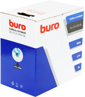Кабель сетевой Buro BU-CCA-050-BL UTP 4 пары cat.5E solid 0.50мм CCA 305м синий - купить недорого с доставкой в интернет-магазине