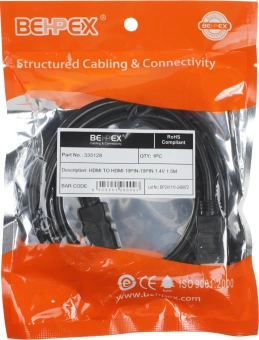 Кабель аудио-видео High Speed HDMI (m)/HDMI (m) 1.5м. позолоч.конт. черный - купить недорого с доставкой в интернет-магазине