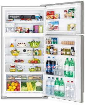 Холодильник Hitachi R-V720PUC1 BSL 2-хкамерн. серебристый бриллиант инвертер - цена, купить или заказать с доставкой в интернет-магазине Холодильник Hitachi R-V720PUC1 BSL 2-хкамерн. серебристый бриллиант инвертер - купить недорого с доставкой в интернет-магазине