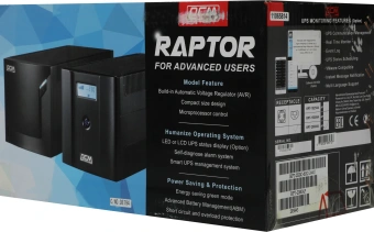 Источник бесперебойного питания Powercom Raptor RPT-2000AP 1200Вт 2000ВА черный - купить недорого с доставкой в интернет-магазине