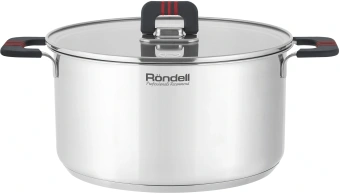 Кастрюля Rondell Stripes RDS-1638 5.2л. d=24см (с крышкой) стальной - купить недорого с доставкой в интернет-магазине