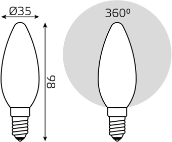 Лампа филам. Gauss Filament 5Вт цок.:E14 свеча 220B 2700K св.свеч.бел.теп. (упак.:1шт) (103201105) - купить недорого с доставкой в интернет-магазине