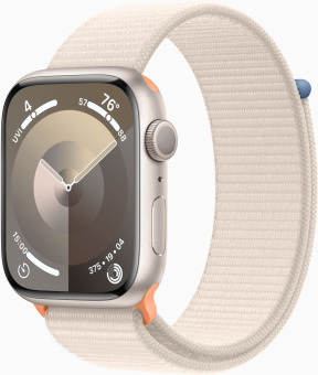 Смарт-часы Apple Watch Series 9 A2980 45мм OLED корп.сияющая звезда Sport Loop рем.сияющая звезда разм.брасл.:145-220мм (MR983LL/A) - купить недорого с доставкой в интернет-магазине