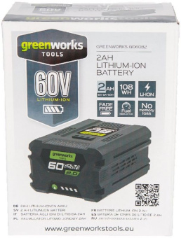 Батарея аккумуляторная Greenworks G60B2 60В 2Ач Li-Ion (2918307) - купить недорого с доставкой в интернет-магазине