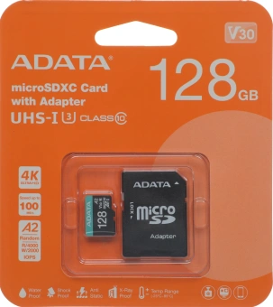 Флеш карта microSDXC 128GB A-Data AUSDX128GUI3V30SA2-RA1 Premier Pro + adapter - купить недорого с доставкой в интернет-магазине