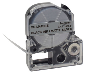 Картридж ленточный Cactus CS-LK4SBE LK-4SBE черный на сереб.мат. 12x9 для Epson LW300/LW400/LW700/LW600P/LW1000P/K400/Z700/Z900 - купить недорого с доставкой в интернет-магазине