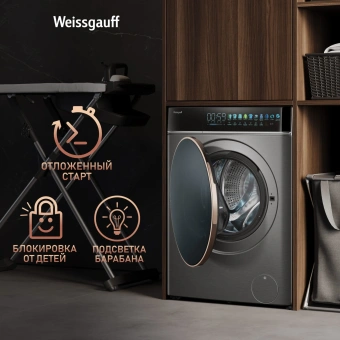 Стиральная машина Weissgauff WM 58411 Direct Drive Inverter Premium класс: A+++ загр.фронтальная макс.:11кг темно-серебристый инвертор - купить недорого с доставкой в интернет-магазине