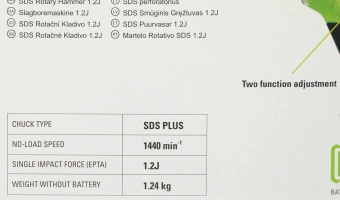 Перфоратор Greenworks GD24SDS1 патрон:SDS-plus уд.:1.2Дж аккум. (кейс в комплекте) - купить недорого с доставкой в интернет-магазине
