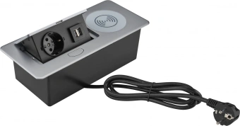 Розетка Cactus CS-SOCKET-USBA-WLESS для столешницы 26.5x11.8x6.5см серебристый - цена, купить или заказать с доставкой в интернет-магазине Розетка Cactus CS-SOCKET-USBA-WLESS для столешницы 26.5x11.8x6.5см серебристый - купить недорого с доставкой в интернет-магазине