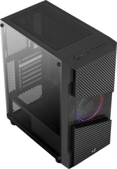 Корпус Aerocool Menace Saturn FRGB-G-BK-v1 черный без БП ATX 7x120mm 2x140mm 2xUSB3.0 audio bott PSU - купить недорого с доставкой в интернет-магазине