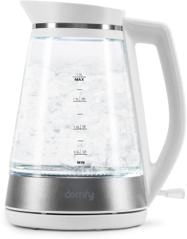 Чайник электрический Domfy DSW-EK505 1.9л. 3000Вт белый/прозрачный корпус: стекло/пластик - купить недорого с доставкой в интернет-магазине