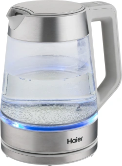 Чайник электрический Haier HK-501 1.7л. 2400Вт серый корпус: стекло/пластик (TD0036930RU) - купить недорого с доставкой в интернет-магазине