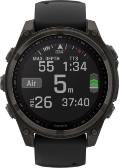 Смарт-часы Garmin Fenix 8 Solar Sapphire 47мм 1.3" корп.серый рем.черный (010-02906-11) - купить недорого с доставкой в интернет-магазине