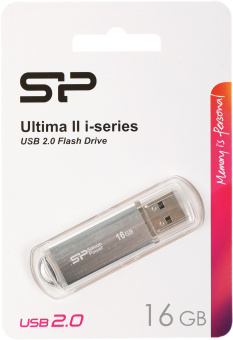 Флеш Диск Silicon Power 16GB Ultima II-I Series SP016GBUF2M01V1S USB2.0 серебристый - купить недорого с доставкой в интернет-магазине