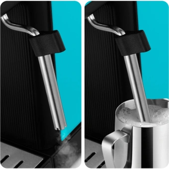 Кофеварка рожковая Kitfort КТ-7461 1350Вт бирюзовый/черный - купить недорого с доставкой в интернет-магазине