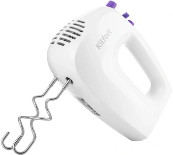 Миксер ручной Kitfort КТ-3071-1 250Вт белый/фиолетовый - купить недорого с доставкой в интернет-магазине