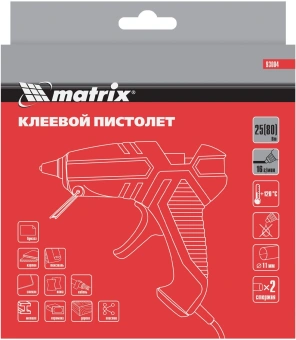 Клеевой пистолет Matrix 93004 80Вт 16гр/мин стерж.:11мм - купить недорого с доставкой в интернет-магазине