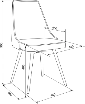 Стул для дома Бюрократ CH-K4_SP с повор.мех. т.серый Holland 18 металл черный на ножках (CH-K4_1/SP/HL18) - купить недорого с доставкой в интернет-магазине