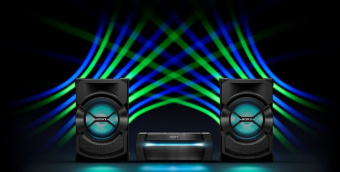 Минисистема Sony Shake-X10 черный 1200Вт CD CDRW DVD DVDRW FM USB BT - купить недорого с доставкой в интернет-магазине