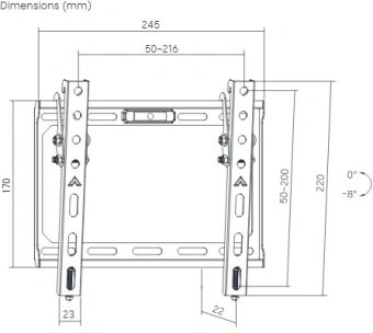 Кронштейн для телевизора Ultramounts UM847 черный 13"-43" макс.45кг настенный наклон - купить недорого с доставкой в интернет-магазине