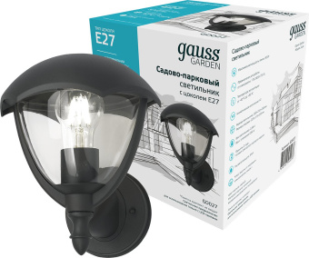 Светильник садово-парк. Gauss GD027 60Вт ламп.:1шт светодиод.лампа черный - купить недорого с доставкой в интернет-магазине
