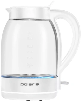 Чайник электрический Polaris PWK 1797CGL 1.8л. 2200Вт белый корпус: пластик/стекло - купить недорого с доставкой в интернет-магазине