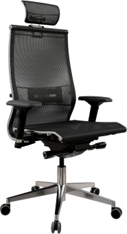 Кресло Метта Samurai S-3 черный сиденье черный сетка с подголов. крестов. металл хром - купить недорого с доставкой в интернет-магазине