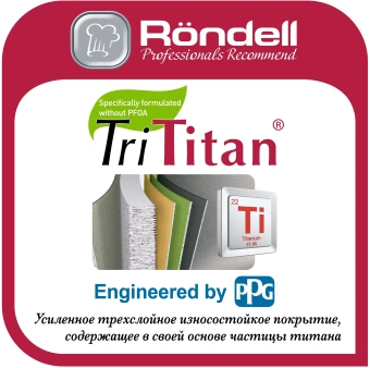 Сковорода Rondell Walzer RDA-768 круглая 26см покрытие: TriTitan ручка несъемная (без крышки) черный - купить недорого с доставкой в интернет-магазине
