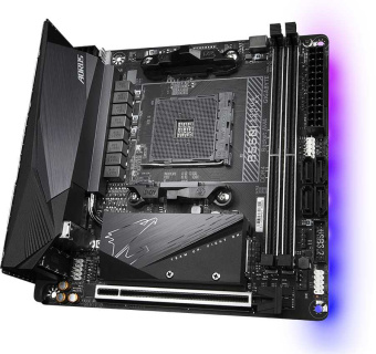Материнская плата Gigabyte B550I AORUS PRO AX Soc-AM4 AMD B550 2xDDR4 mini-ITX AC`97 8ch(7.1) 2.5Gg RAID+HDMI+DP - купить недорого с доставкой в интернет-магазине