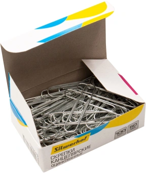 Скрепки Silwerhof 491037 металл оцинкованные 50мм (упак.:100шт) картонная коробка - купить недорого с доставкой в интернет-магазине