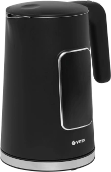 Чайник электрический Vitek VT-1162 1.7л. 2200Вт черный корпус: металл/пластик - купить недорого с доставкой в интернет-магазине