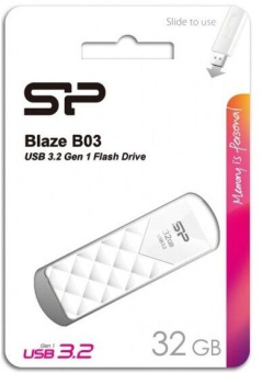 Флеш Диск Silicon Power 32GB Blaze B03 SP032GBUF3B03V1W USB3.1 белый - купить недорого с доставкой в интернет-магазине