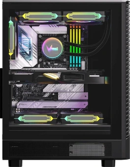 Корпус Formula Mana Geometry черный без БП ATX 3x120mm 1xUSB3.0 1xUSB3.1 audio bott PSU - купить недорого с доставкой в интернет-магазине