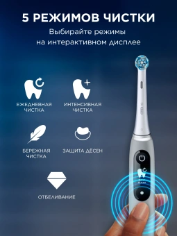 Зубная щетка электрическая Oral-B iO Series 6 Grey Opal серый - купить недорого с доставкой в интернет-магазине