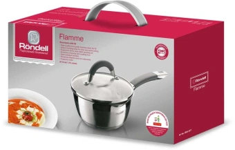 Ковш Rondell Flamme RDS-027 1л. d=14см (с крышкой) стальной - купить недорого с доставкой в интернет-магазине