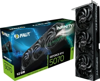 Видеокарта Palit PCI-E RTX5070 Infinity 3 NVIDIA GeForce RTX 5070 12Gb 192bit GDDR7 2325/28000 HDMIx1 DPx3 HDCP Ret - купить недорого с доставкой в интернет-магазине