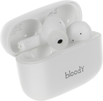 Гарнитура внутриканальные A4Tech Bloody M30 белый беспроводные bluetooth в ушной раковине (M30 (WHITE)) - купить недорого с доставкой в интернет-магазине